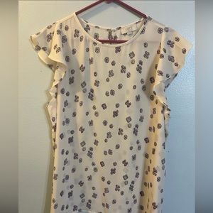 Loft Outlet Flutter Sleeve Blouse in Size XL
